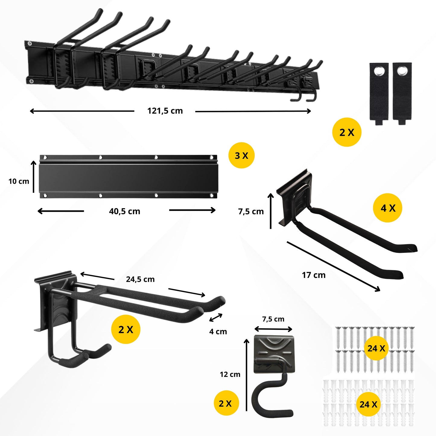 SODEAL Werkzeughalter mit 2 Schwerlasthaken, 4 langen und 2 S-Haken
