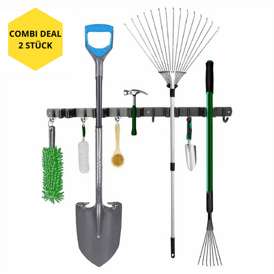 SODEAL PROMO: 2 Schwarze Besenhalter 60cm - 5 Halter 6 Haken