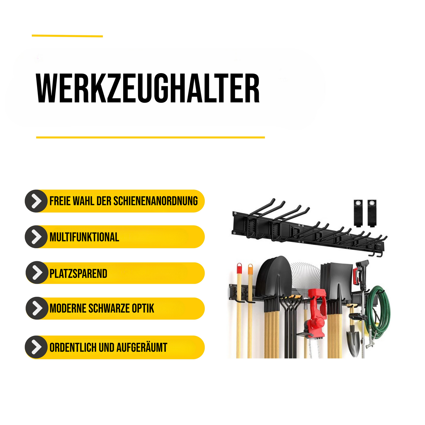 SODEAL Werkzeughalter mit 2 Schwerlasthaken, 4 langen und 2 S-Haken
